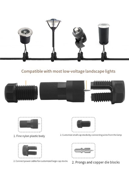10 Adet Tel Konnektörü Peyzaj Aydınlatma Konnektörleri Su Geçirmez 12-16 Ölçü Kablo Konnektörü Dış Mekan Işıkları Için Mavi (Yurt Dışından)