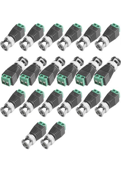 Bnc Erkek Balun Konnektörü 20 Adet Koaksiyel Cat5 - Bnc Erkek Konnektörü Cctv Gözetim Video Kameraları Için Bnc Erkek Konnektörü (Yurt Dışından)