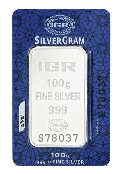 100 gr 999 Milyem Iar Gram Gümüş