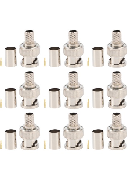 30 Adet Bnc Erkek Sıkma Konnektörü Cctv Sistemi Için Dişi Bağlantı Konnektörü Bnc Rg6 (Yurt Dışından)