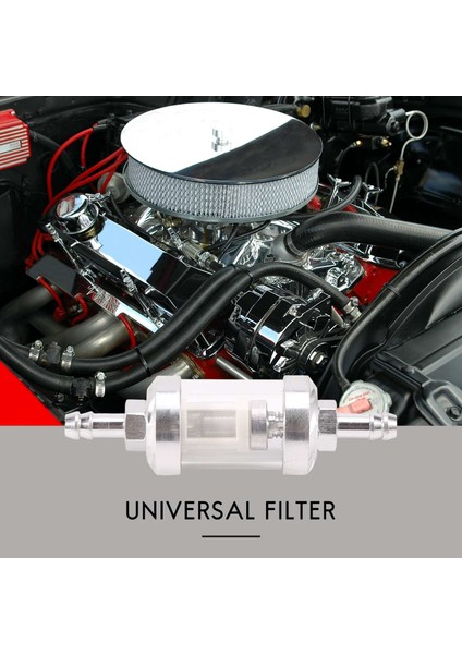 Evrensel Krom Cam Yakıt Benzinli Ham Petrol Motoru Inline Filtre 5/16 "8mm Gümüş Motosikletler Için (Yurt Dışından)