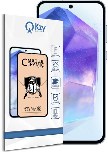 Samsung Galaxy A55 ile Uyumlu Tam Kaplayan Mat Seramik Nano Esnek Ekran Koruyucu Cam fiyatları