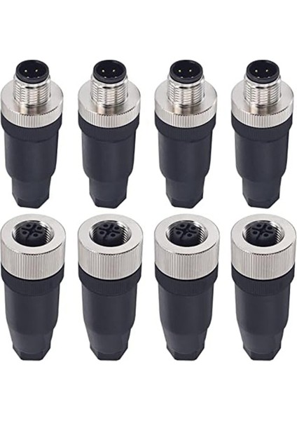 M12 4 Pin Erkek ve Dişi Priz Panel Havacılık Tel Konnektörü, 12MM Endüstriyel Dairesel Konnektör, IP67 (Yurt Dışından)