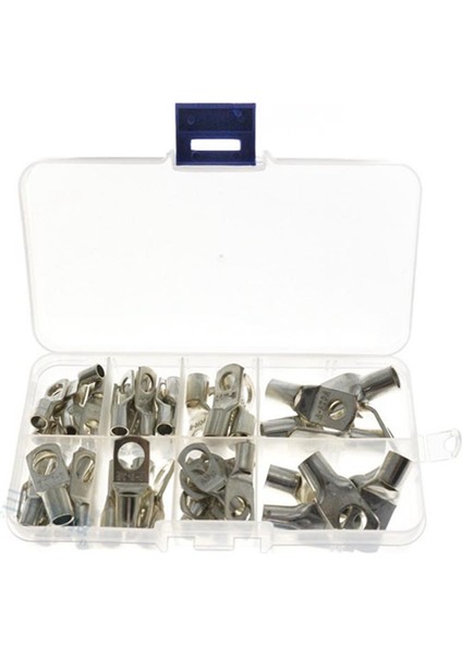 60 Adet Cıvata Deliği Kalaylı Bakır Kablo Pabuçları Akü Terminalleri Seti Tel Terminalleri Konektörü SC10-6 SC16-8 SC25-8, Gümüş (Yurt Dışından)