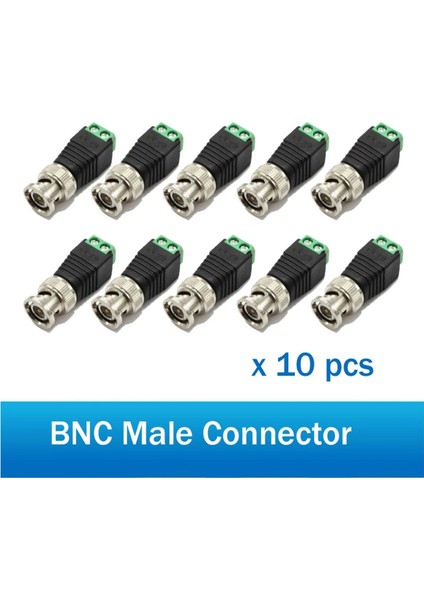 10 Adet Erkek Metal Bnc Konektörü Dc Konnektör Fişi Vidalı Terminal Utp Video Balun Cctv Gözetleme Kamerası Için (Yurt Dışından) fırsatları