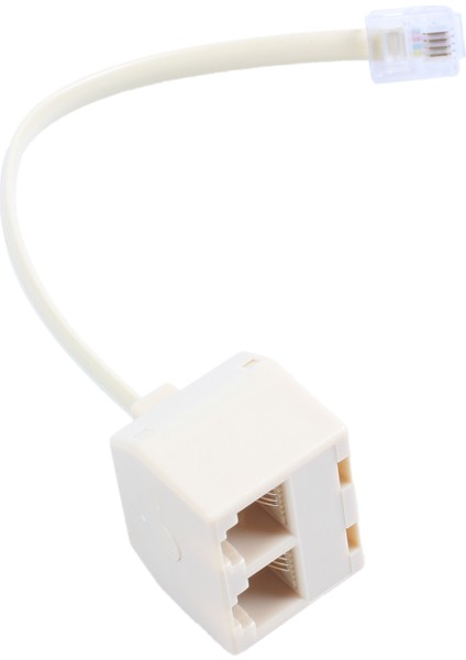 Rj 11 6p 4 C Konnektör 2 x Jak Bağlantı Noktası M / F Ayırıcı Telefon Adaptör Kablosu Bej (Yurt Dışından) modelleri