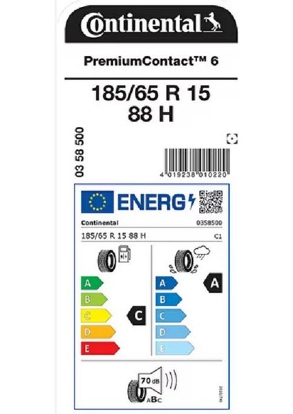 185/65 R15 88H Premiumcontact 6 Oto Yaz Lastiği (Üretim Yılı:2025) fiyatları