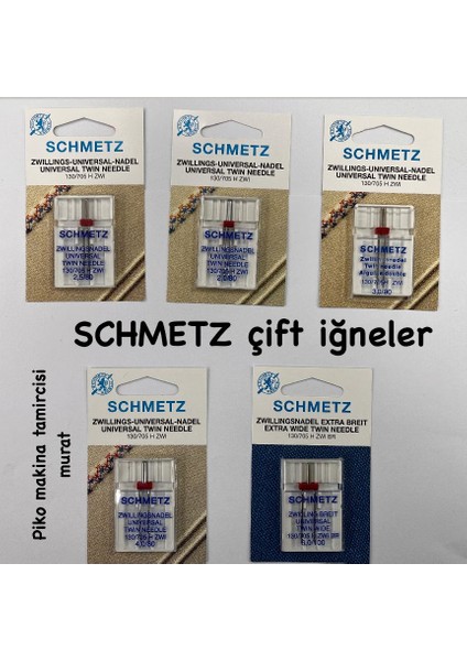 Çift Iğne Set 2.0-2.5-3.0-4.0-6.0 Olmak Üzere 5 Adet Çift Iğne