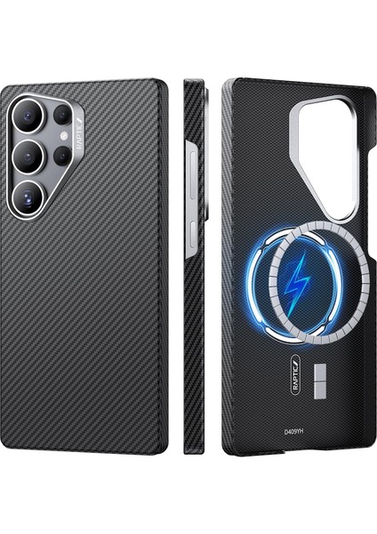 Galaxy S25 Ultra Kılıf Magsafe Uyumlu 600D Raptic Aramid Fiber Croxx Mondrian Serisi Kapak Siyah fiyatları