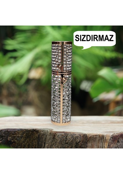 Taşlı Sızdırmaz Taşınabilir Mini Doldurulabilir Boş Küçük Seyahat Cep Parfüm Şişesi-Beyaz indirimleri