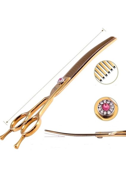 Köpek Bakım Makası, Kavisli Evcil Hayvan Inceltme Makası, 7.25 Inç, Son Derece Keskin Bıçaklar, 440C Çelik Inceltme Makası, Fenice Profesyonel Cw-72566 Sus440C modelleri