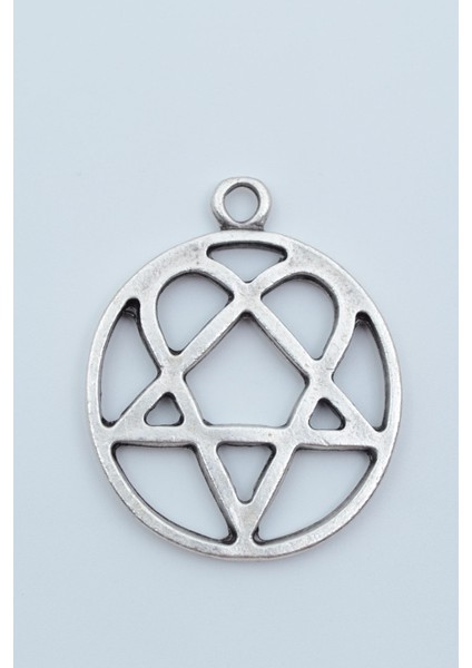 Heartagram Gümüş Kaplama Kolye Ucu