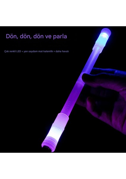 Işıkdans 7 Renkli LED Işıklı Döner Kalem - Çocuklar Için Eğlenceli ve Eğitici Spinner Kalem 22 cm Kaymaz Polipropilen fırsatları