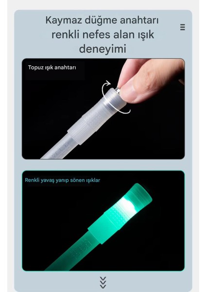 Işıkdans 7 Renkli LED Işıklı Döner Kalem - Çocuklar Için Eğlenceli ve Eğitici Spinner Kalem 22 cm Kaymaz Polipropilen