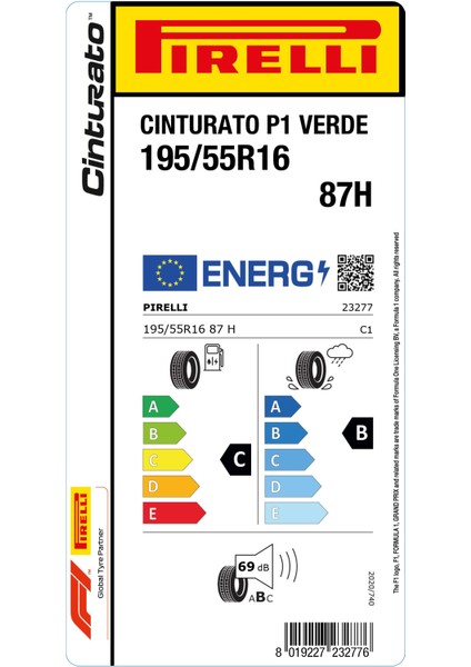 195/55 R16 87H Cinturato P1 Oto Yaz Lastiği (Üretim Yılı:2025) fiyatları