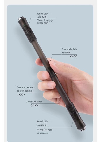 LightDance 7 Renkli LED Işıklı Döner Kalem - Çocuklar için Eğlenceli ve Eğitici Spinner Kalem 22 cm x 1.6 cm Kaymaz Polipropilen fırsatları