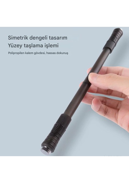 LightDance 7 Renkli LED Işıklı Döner Kalem - Çocuklar için Eğlenceli ve Eğitici Spinner Kalem 22 cm x 1.6 cm Kaymaz Polipropilen