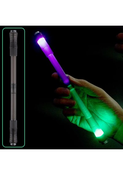 LightDance 7 Renkli LED Işıklı Döner Kalem - Çocuklar için Eğlenceli ve Eğitici Spinner Kalem 22 cm x 1.6 cm Kaymaz Polipropilen