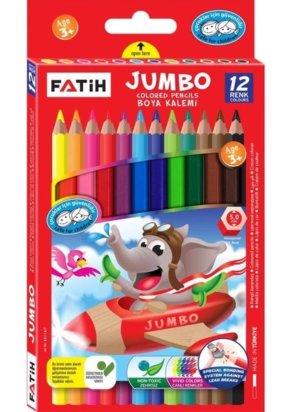 Fatih FA33340KB12RTB Kuruboya Jumbo 12 Renk Tam Boy fırsatları