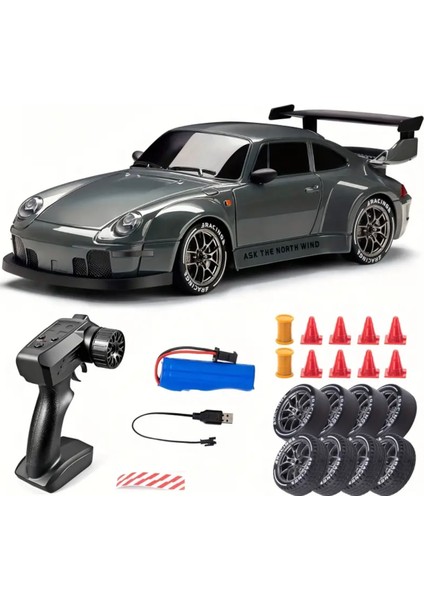 Porsche 911 Drift 4x4 Uzaktan Kumandalı 1:24 Şarjlı RC Araba 2.4ghz 4WD 20Km/s