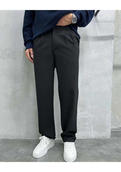 Erkek Rahat Kalıp Pileli Kumaş Pantolon modelleri