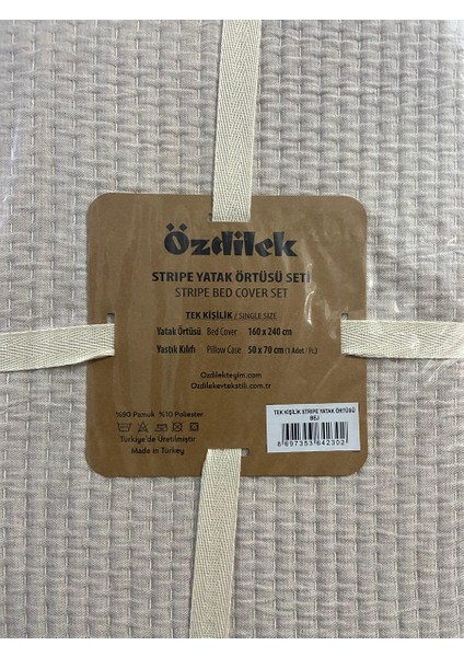 Özdilek Yatak Örtüsü Stripe Bej Tek Kişilik