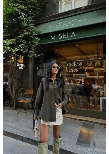 Süet Gömlek - Haki fırsatları