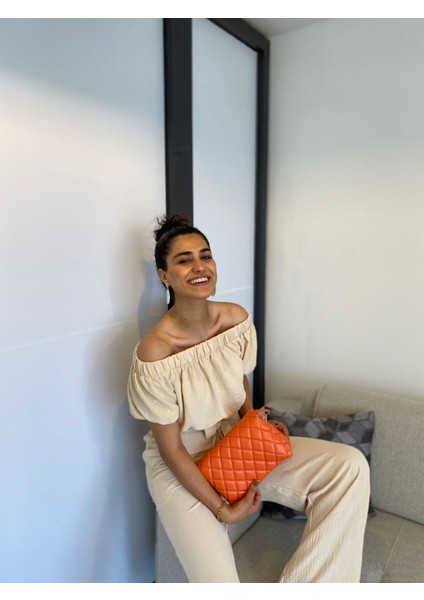 Beli Lastikli Kuşaklı Pantolon - Bej fırsatları