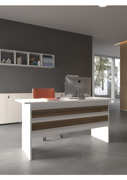 Festival Ofis Masası - OFİS-1-1-2-180X75 Beyaz - Ceviz modelleri