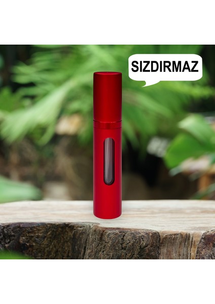 Metal Sızdırmaz Taşınabilir Mini Doldurulabilir Boş Küçük Seyahat Cep Parfüm Şişesi-Kırmızı