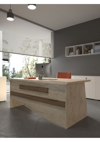 Festival Ofis Masası - OFİS-10-8-2-180X75 Beyaz - Ceviz