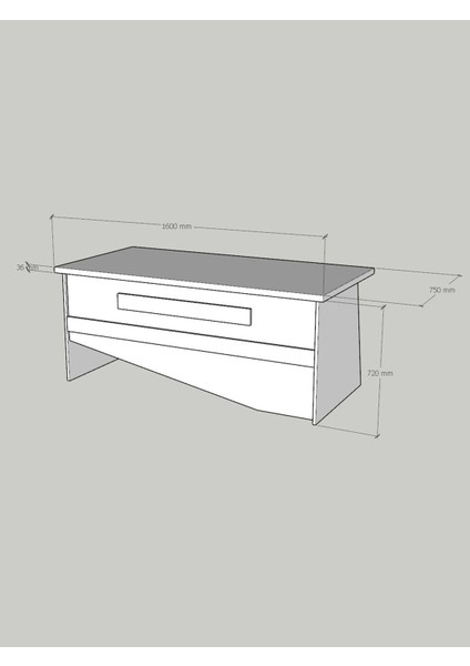 Festival Ofis Masası - OFİS-10-1-8-160X75 Beyaz - Travelter fırsatları