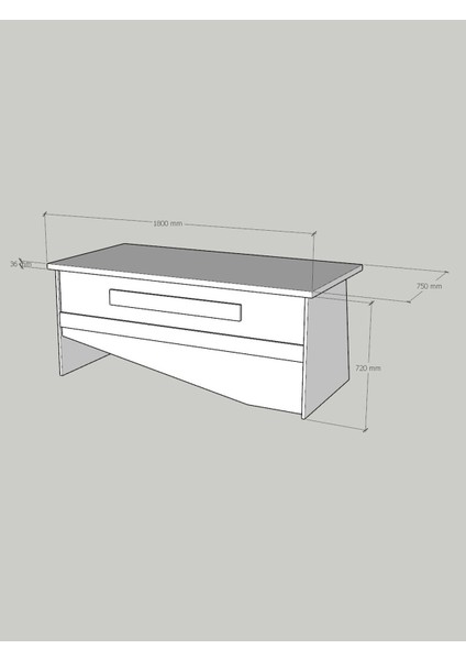 Festival Ofis Masası - OFİS-10-8-2-180X75 Beyaz - Ceviz fırsatları