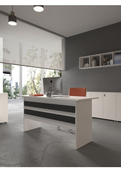 Festival Ofis Masası - OFİS-1-1-4-120X60 Beyaz - Antrasit