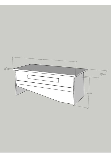 Festival Ofis Masası - OFİS-10-6-4-180X60 Beyaz - Antrasit fırsatları