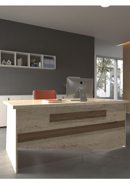 Festival Ofis Masası - OFİS-10-8-2-120 x 90 Beyaz - Ceviz