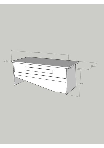 Festival Ofis Masası - OFİS-10-6-8-180X90 Beyaz - Travelter fırsatları