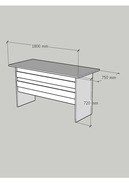 Festival Ofis Masası - OFİS-1-1-6-180X75 Beyaz - Çam fırsatları