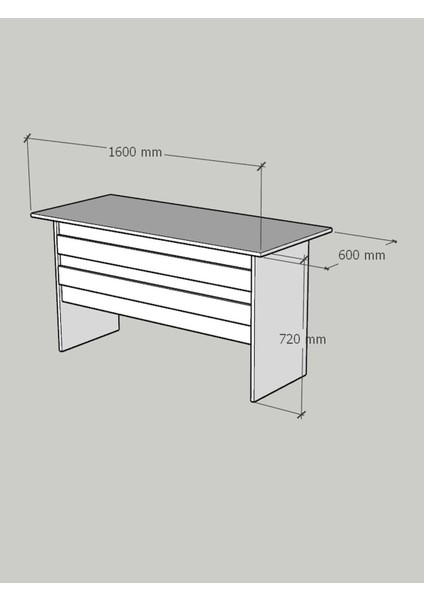 Festival Ofis Masası - OFİS-1-4-4-160X60 Beyaz - Antrasit fırsatları