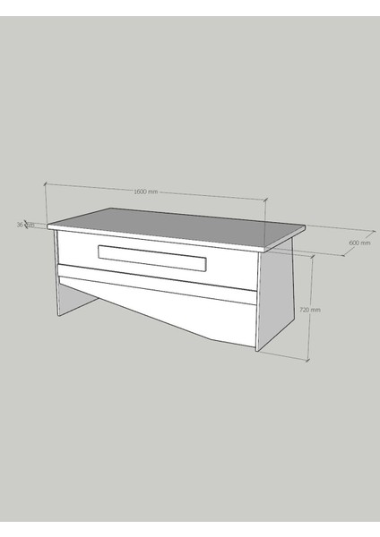 Festival Ofis Masası - OFİS-10-4-2-160X60 Beyaz - Ceviz fırsatları