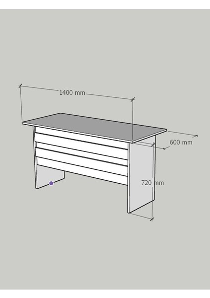 Festival Ofis Masası - OFİS-1-2-1-140X60 Beyaz - Beyaz fırsatları