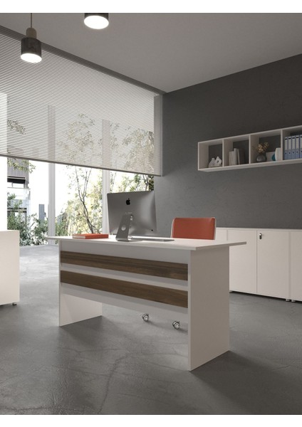 Festival Ofis Masası - OFİS-1-1-2-120X60 Beyaz - Ceviz