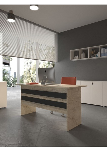 Festival Ofis Masası - OFİS-1-8-4-140X75 Beyaz - Antrasit