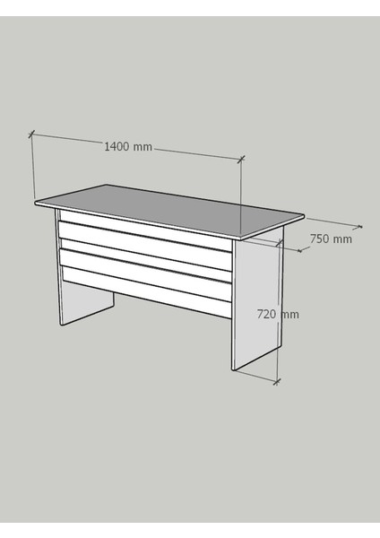 Festival Ofis Masası - OFİS-1-8-4-140X75 Beyaz - Antrasit fırsatları