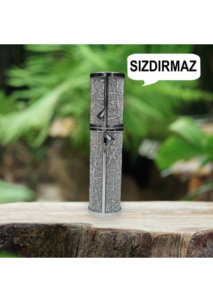 Simli Sızdırmaz Taşınabilir Mini Doldurulabilir Boş Küçük Seyahat Cep Parfüm Şişesi-Gri