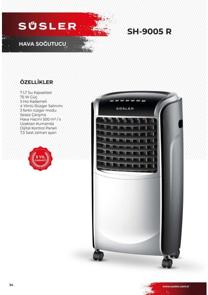Sh-9005r Uzaktan Kumandalı Sulu Hava Soğutucu fiyatları