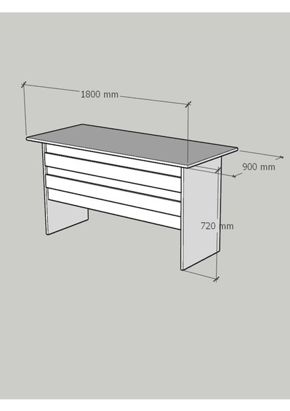 Festival Ofis Masası - OFİS-1-6-2-180X90 Beyaz - Ceviz fırsatları