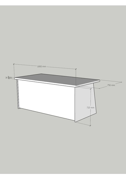 Festival Ofis Masası - OFİS-2-1-1-180X75 Beyaz - Beyaz fırsatları