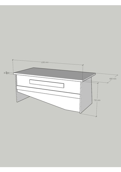 Festival Ofis Masası - OFİS-10-2-6-120X60 Beyaz - Çam fırsatları