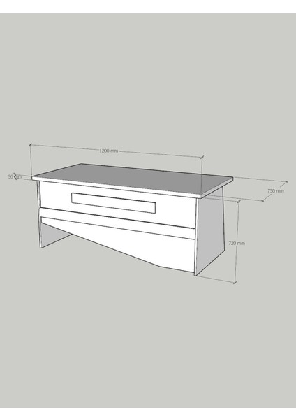 Festival Ofis Masası - OFİS-10-6-8-120X75 Beyaz - Travelter fırsatları